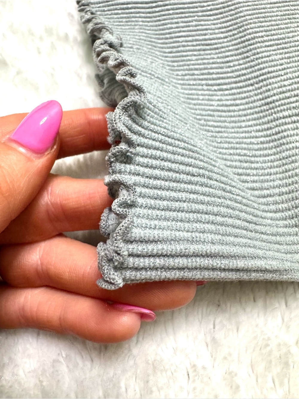 NWT- Spiritual Gangster Amor Shimmer Ribbed Cropped Tank Top - Light Gray - Picture 8 of 16